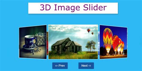 D Image Slider Using Html Css And Javascript