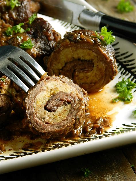 German Beef Rouladen Mushroom Gravy Frugal Hausfrau