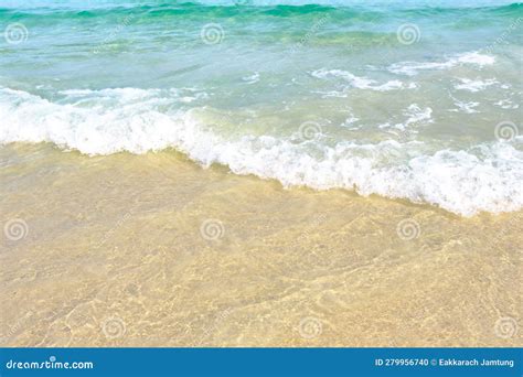 The Sea Waves Hit The Sandy Beach The Sea Is Beautiful Stock Photo