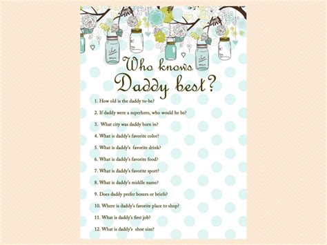 Mason Jars Baby Shower Game Package Magical Printable