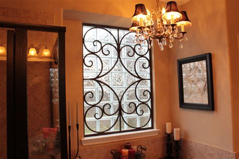 Decorative Faux Wrought Iron Window Insert Covering Design Enhances