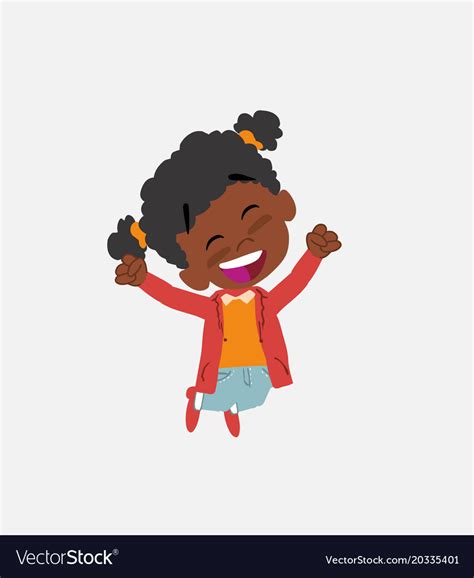 Black Girl Jumping For Joy Royalty Free Vector Image