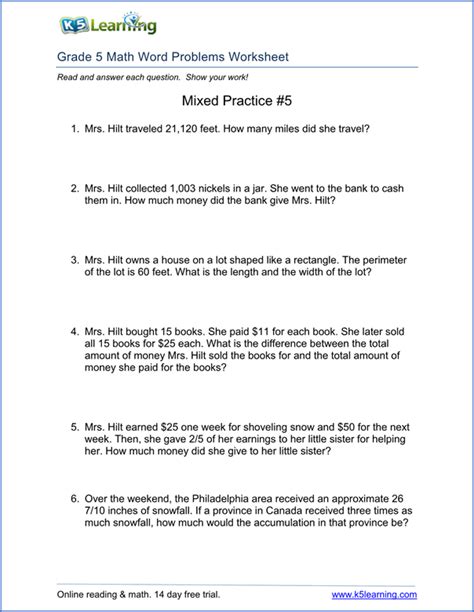 H understand two fractions as equivalent if they are the same size, or the same point on a number line. Grade 5 word problems worksheet | Word problem worksheets, Math word problems, Word problems