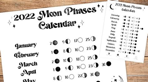 2022 Lunar Calendar Printable Free