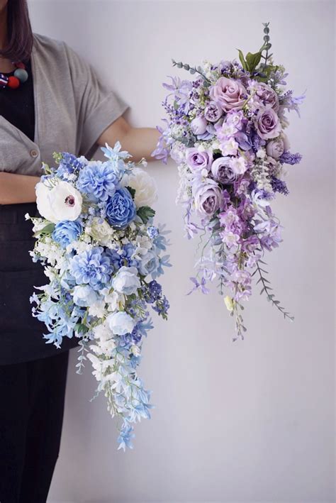 hand bouquet wedding lavender wedding bouquet purple bridal bouquet cascading bridal bouquets