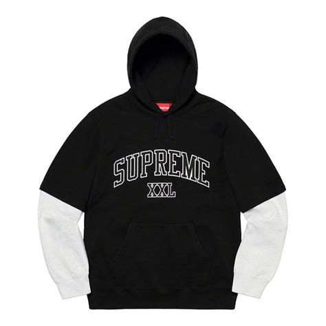 supreme xxl hooded sweatshirt black streetwear official