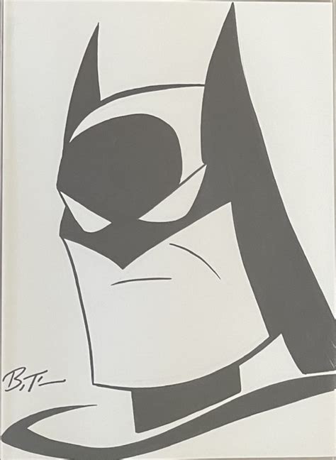 Art Day Batman Head Sketch By Bruce Timm
