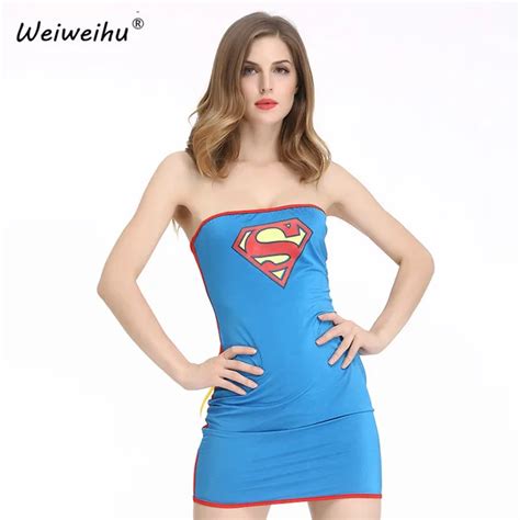 women costume fancy dress role play costume superman cosplay clothing sexy miniskirt in sexy