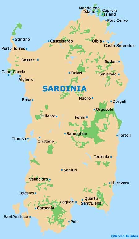 Capital Sardinia Map