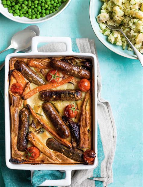 This is not toad in a hole.it is made with yorkshire pudding & sausages & is a very old english dish. Vegetarian toad-in-the-hole | Recipe in 2019 | Toad in the ...