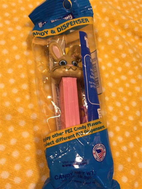 Collectible Easter Bunny Rabbit Pink Stem Pez Candy Dispenser Candy