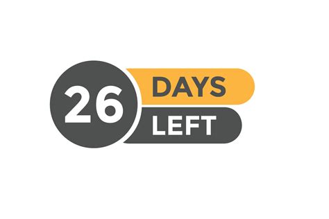 26 Days Left Countdown Template Twenty Six Day Countdown Left Banner