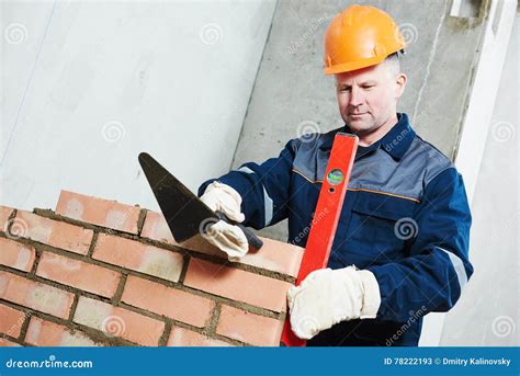 Construction Mason Worker Bricklayer Stock Image Image Of