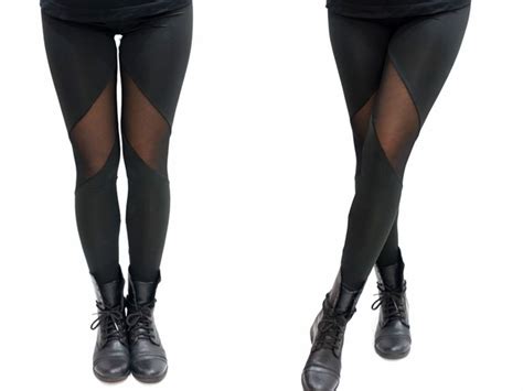 Thigh Mesh Sassy Black Leggings On Luulla Thighs Fashion Black Leggings