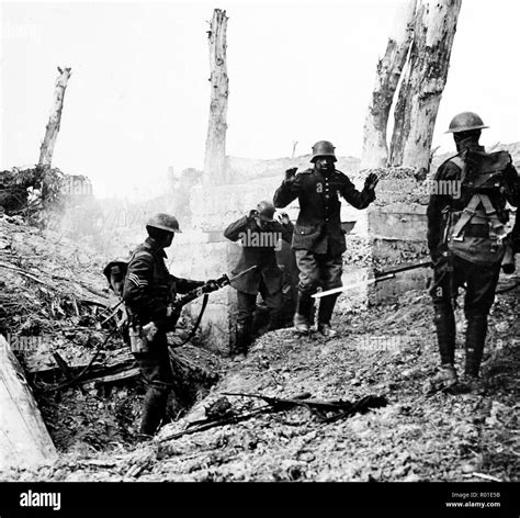 German Soldiers Surrender At Pilken During The First World War Stock