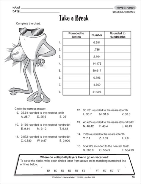 5th Grade Science Printable Worksheet