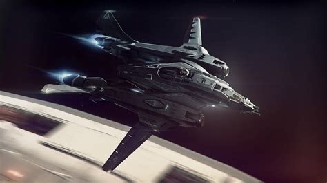 Black Jet Fighter Science Fiction Spaceship Star Citizen Video Games Hd Wallpaper