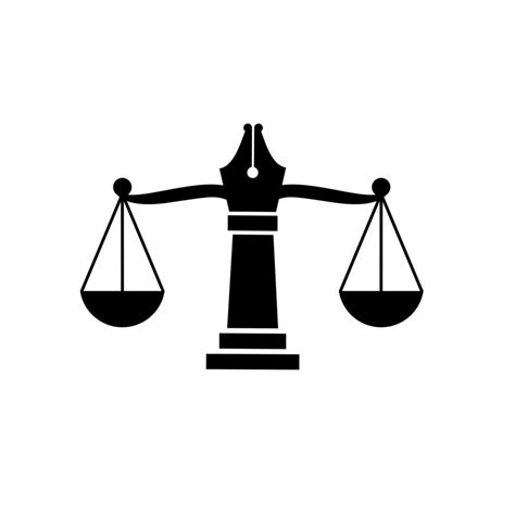 Law With Judicial Balance Symbol Of Justice Scale In A Pen Nib Logo