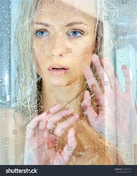 Beautiful Iful Blonde Naked Woman Shower Stock Photo Edit Now