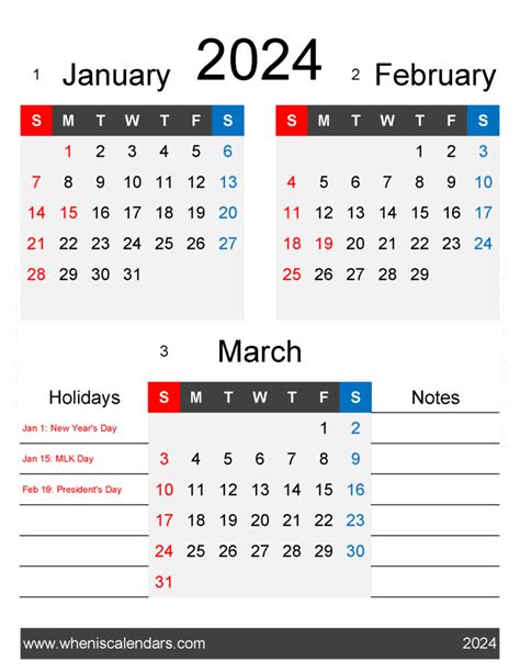 Download January February And March 2024 Calendar Jfm444