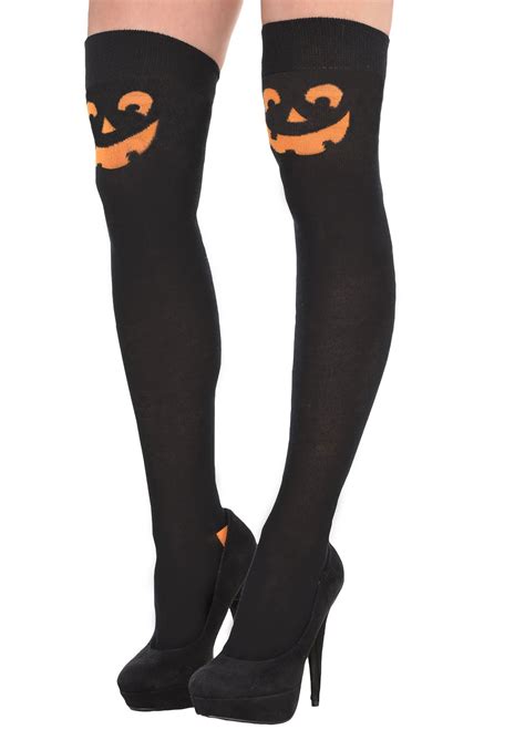 Pumpkin Over The Knee Socks