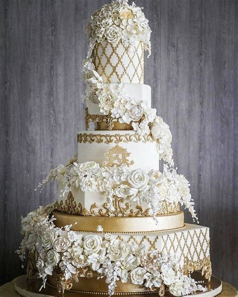 Favorite 50 Gold Wedding Cakes Ideas White And Gold Wedding Cake