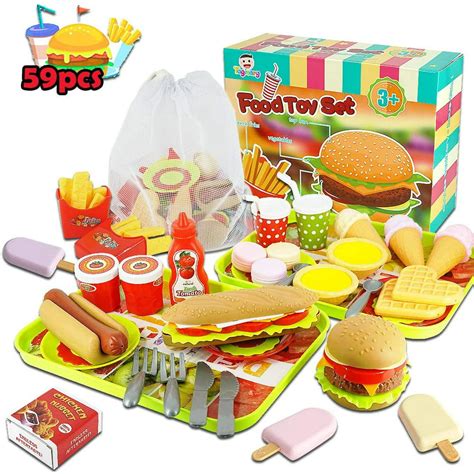 Jumper Play Food Set Fast Food Play Toys For Pretend Play Kitchen