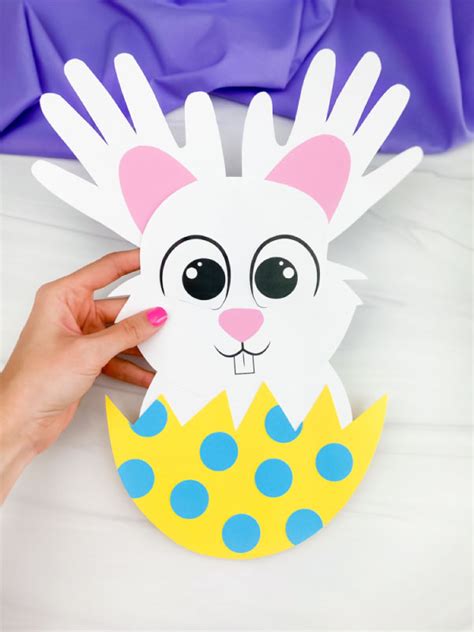 Cute Handprint Easter Bunny Craft Free Template