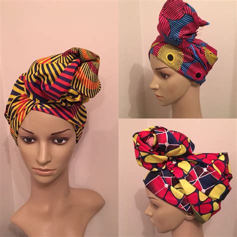 African Ankara Fabric Head Wrap Head Tie Hair Accessory Turban 3 Pack Bundle Ebay African