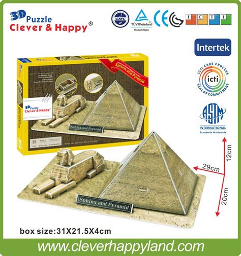 2014 New Cleverandhappy Land 3d Puzzle Model Sphinx And Pyramid Adult