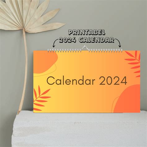 Calendar Printable Calendar 2024 Calendar Digital Calendar Etsy Canada