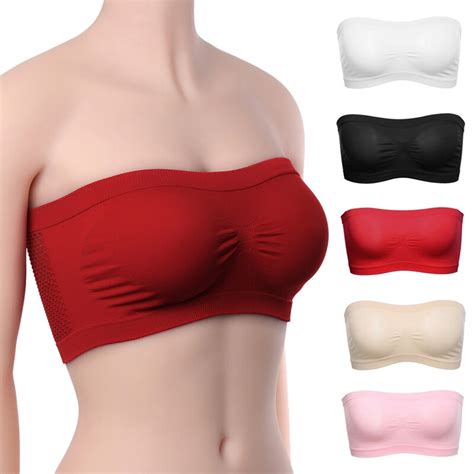 Intimates Tube Tops Sexy Lady Women Solid Strapless Elastic Boob Bandeau Bra Lingerie Breast