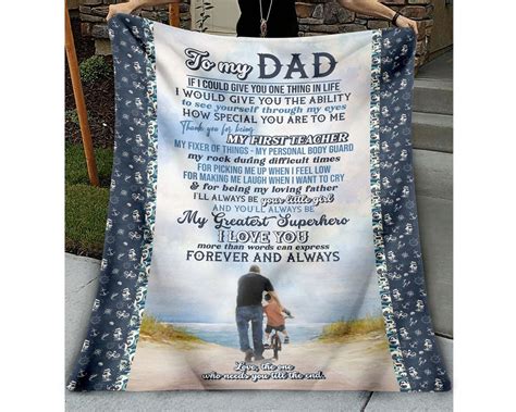 personalized to my dad blanket from son daughter to dad t etsy