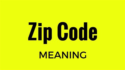 Zip Code Meaning Youtube