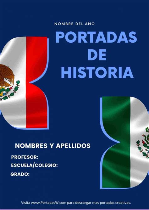 ᐅ Portada de Historia de México Azul en Word