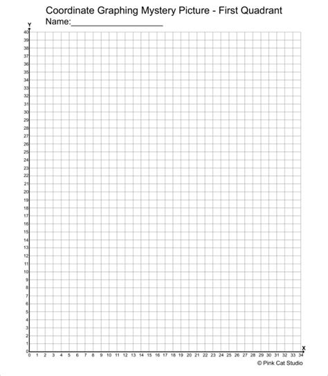 Printable First Quadrant Graph Paper Printable Graph Paper Blank