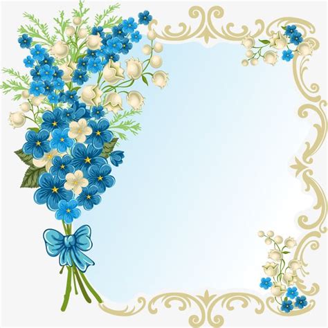 Blue Flower Frame Vector Design Images Blue Flower Frame Flower