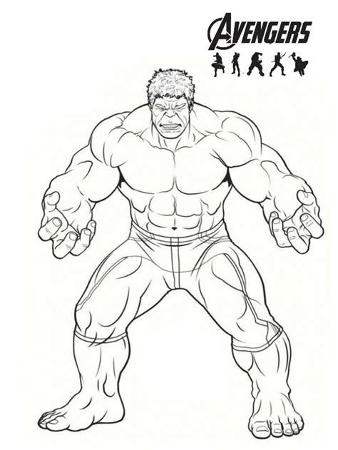 Avengers Endgame The Hulk Coloring Page - BubaKids.com