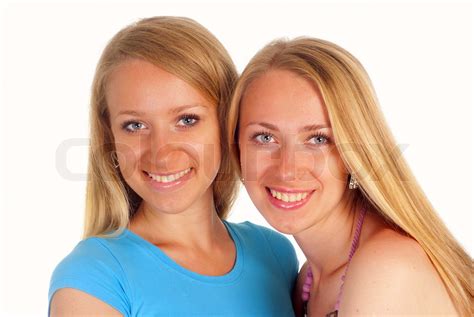 Zwei Mädchen Porträt Stock Bild Colourbox