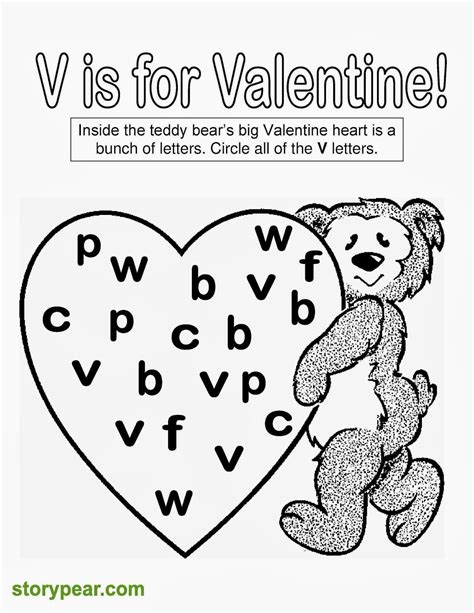 Story Pear Free Valentine Days Printable Sheets For Preschoolers