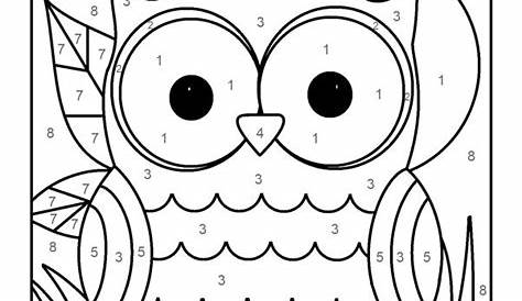 the color by number owl worksheet
