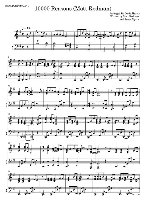Spiritual-10,000 Reasons Sheet Music pdf, - Free Score Download ★