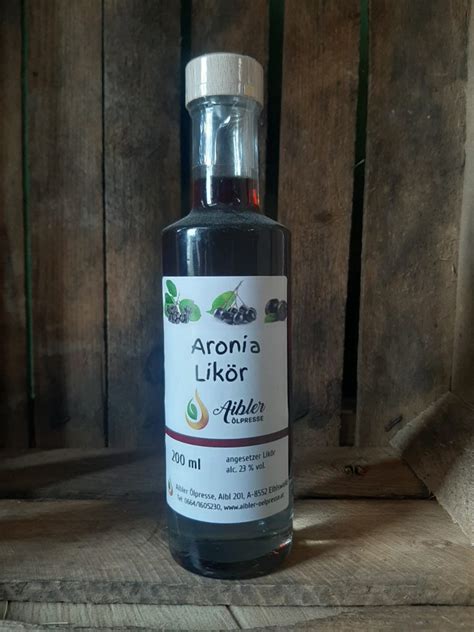 Aronia Likör 200 ml historische Aibler Ölpresse