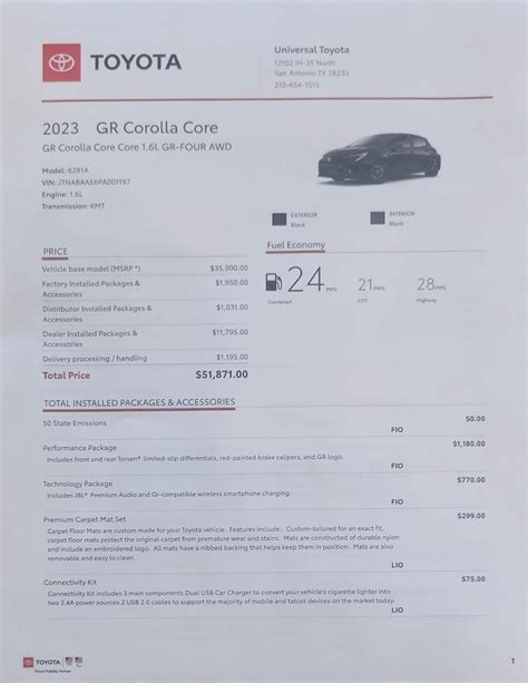 GR Corolla core price, 10k of markup : r/Toyota