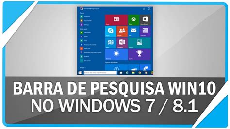 Como Colocar Barra De Pesquisas Do Windows 10 No Windows 7 8 1 YouTube