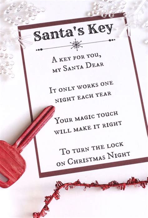 Free Printable Santa S Magic Key Poem Template Printable Templates