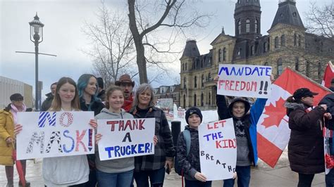 Hundreds Protest Restrictions And Vaccine Mandates In Fredericton Huddle Today