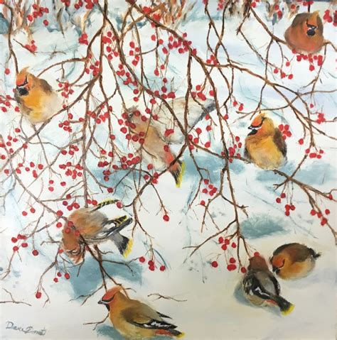 “birds And Berries” Oil Painting By Diane Donati Птицы