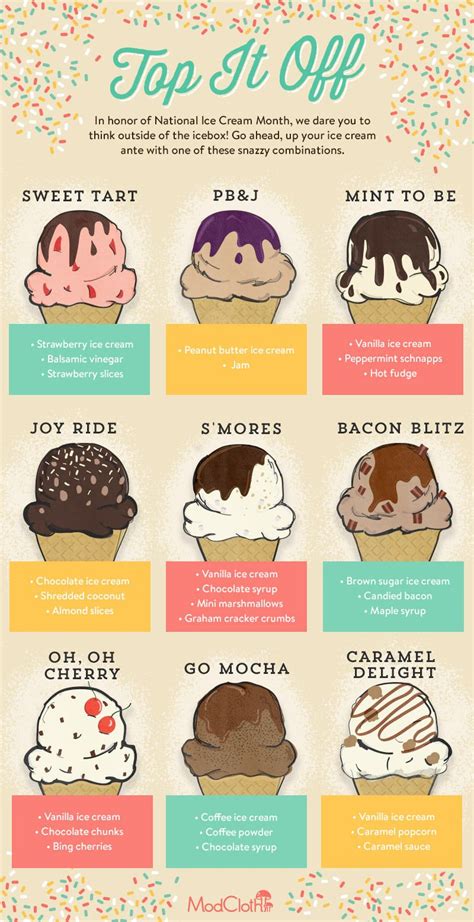Unusually Delicious Ice Cream Topping Ideas Ice Cream Toppings Ice Cream Business Ice
