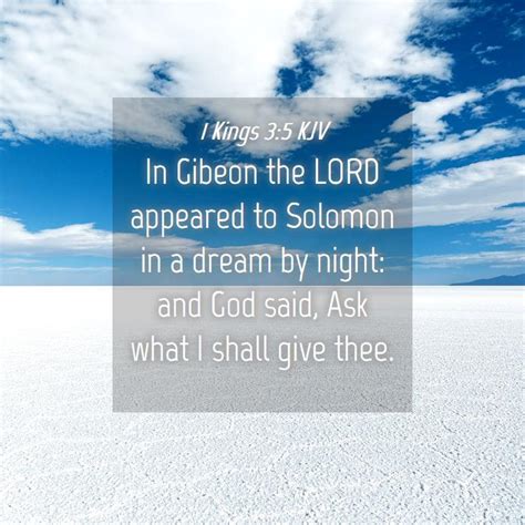 1 Kings 35 Kjv In Gibeon The Lord Appeared To Solomon In A Dream